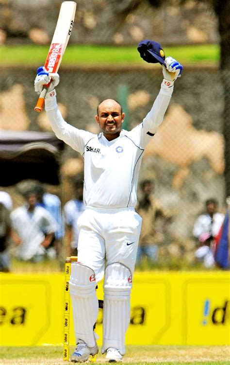 Virender Sehwag celebrates his 15th Test century | ESPNcricinfo.com