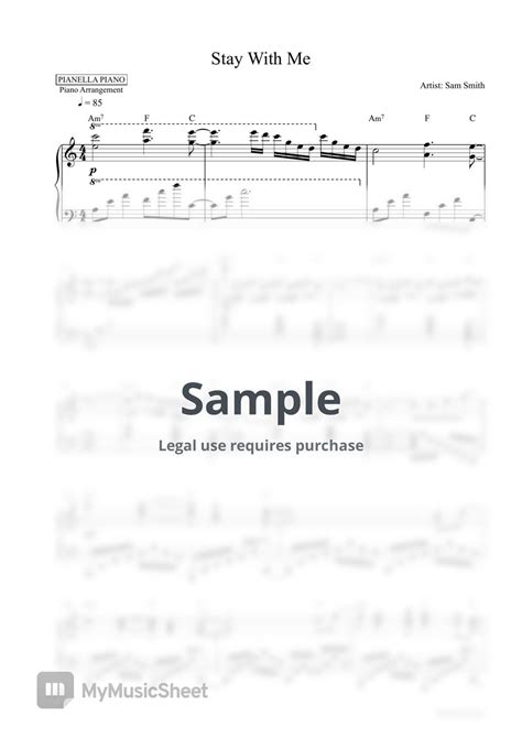 Sam Smith - Stay With Me (Piano Sheet) Sheets by Pianella Piano