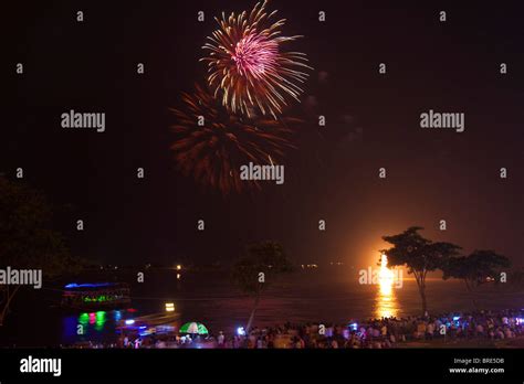 Water Festival fireworks, Cambodia Stock Photo - Alamy