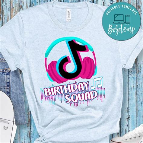 TikTok Squad Shirt - Tik Tok Party Supplies Shirt | Createpartylabels