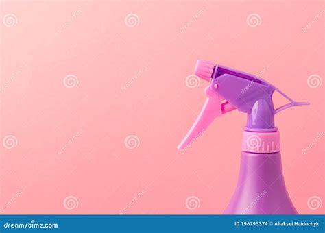 Spray Nozzle on a Bottle/purple Spray Nozzle on a Bottle on a Pink Background. Copy Space Stock ...