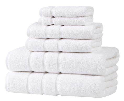 UpThrone Luxury Turkish Cotton White Bath Towels Set of 6- Bathroom Towels – Turkish Bath Towel ...