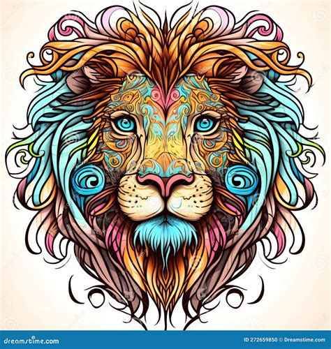 Lion. T-shirt Graphic Design Stock Illustration - Illustration of graphic, sketch: 272659850