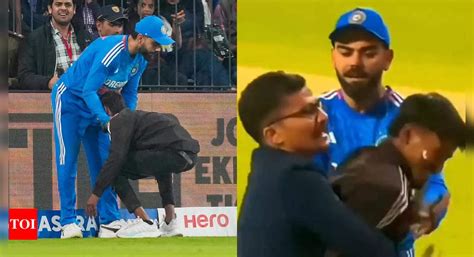 Watch: Virat Kohli's humble gesture, urges security personnel to show kindness to fan | Cricket ...