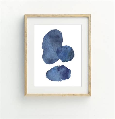 Abstract Art Print Indigo Blue Watercolor Abstract Wall Art | Etsy