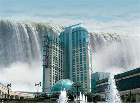 a large waterfall in the middle of a city