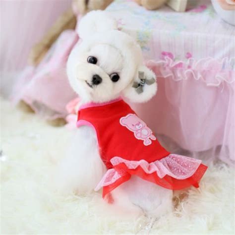 Chicpaw For Teacup Dogs Puppy Coat Chihuahua Red Bear Pet Clothes