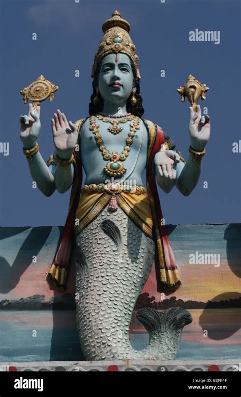 Statue of Matsya first avatar of Vishnu , Sri Srinivasa Perumal Temple , Singapore , South East ...