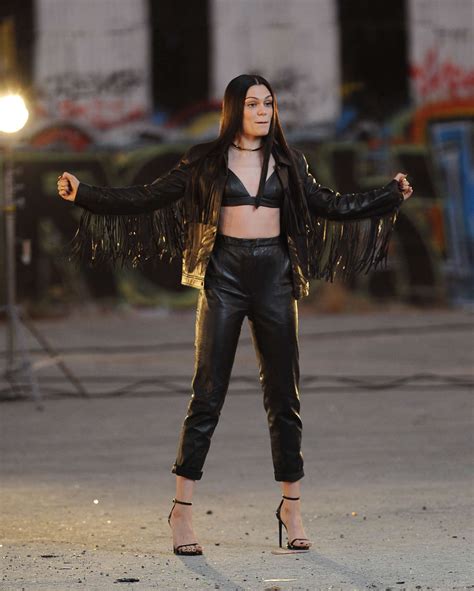 Jessie J in Leather on Masterpiece set -10 | GotCeleb