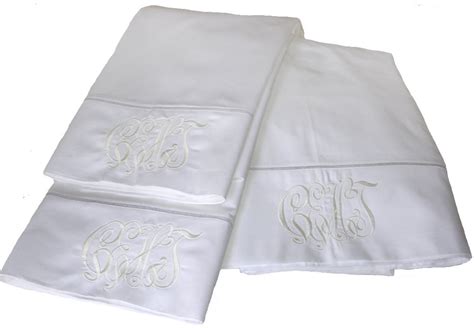 600 Thread Count Sheets in White, Monogrammed King Size - Etsy