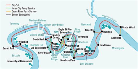 Brisbane River Ferry Map