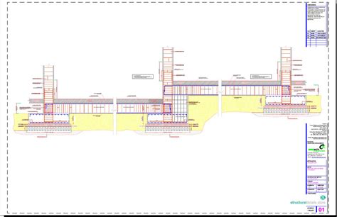 Stepped Reinforced Concrete Foundation Footings Detail