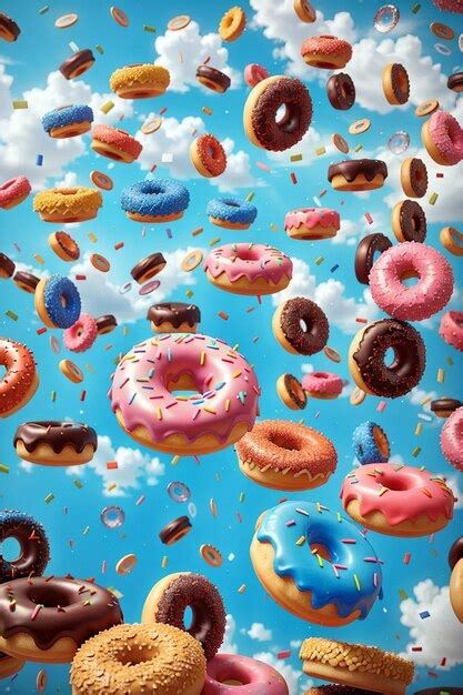 Premium AI Image | background with donuts food fruit dessert isolated ...