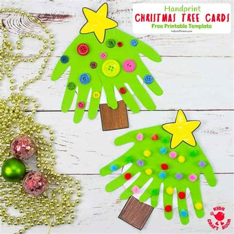 Handprint Christmas Tree Cards - Kids Craft Room