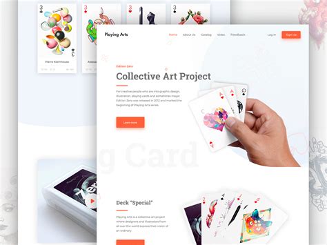 Landing Page Playing Card by Artyom Bukharov on Dribbble