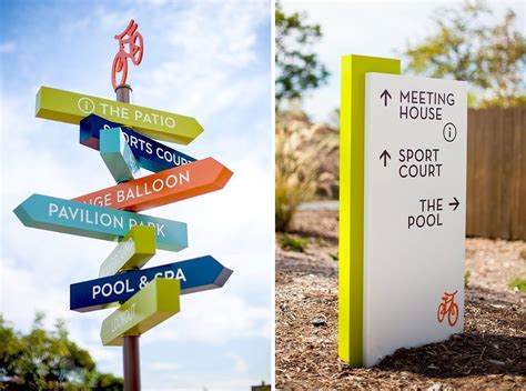 Beacon Park Environmental Graphic Design Pedestrian Directional Wayfinding Signage Pillar ...