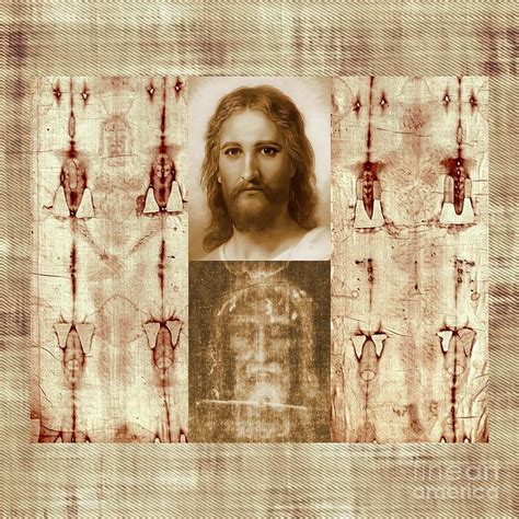 Jesus Christ Shroud of Turin Holy Face Burial Mixed Media by Mixed ...