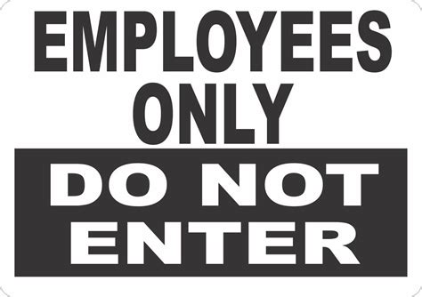 Employee Only Sign Printable