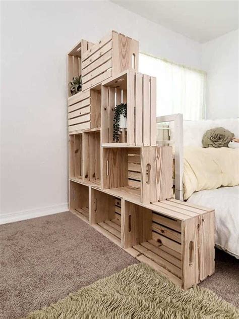 Wonderful Wooden Crate Bookshelf Room Divider — Homebnc