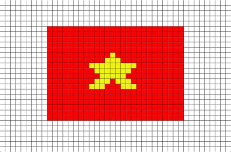 Flag of Vietnam Pixel Art | Flag cross stitch, Pixel art, Pixel art ...