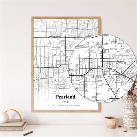 Map of Pearland Digital File, Modern City Map, Pearland Printable Map ...