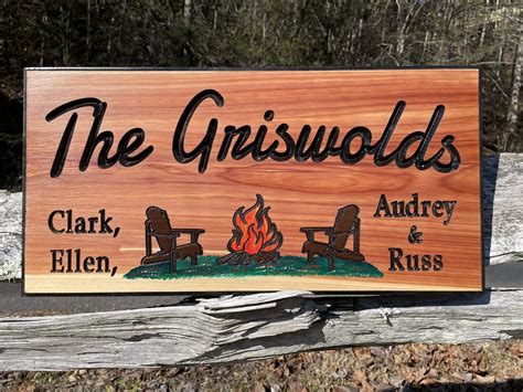 Wooden Camping Signs Personalized with Family Name