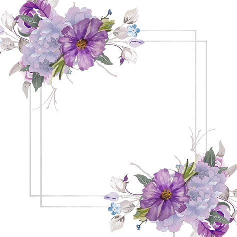 Svgcuttingfile on Instagram: “Elegant All Purple Watercolor Flower Floral Frame Wedding - P ...