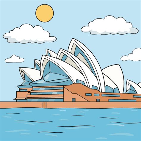 How to Draw the Sydney Opera House - Really Easy Drawing Tutorial