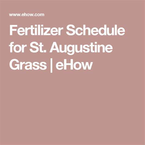 Fertilizer Schedule for St. Augustine Grass | ehow.com | Fertilizer schedule, Grass, Fertilizer