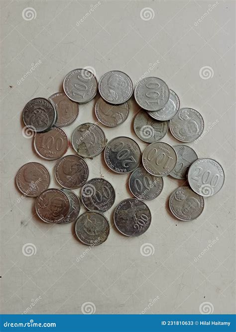 Collection of 100 and 200 Indonesian Rupiah Coins Stock Image - Image ...