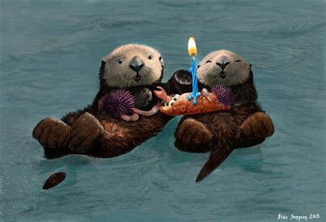 Sea Otter Birthday Card by Psithyrus on DeviantArt