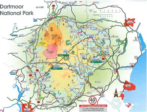 Map of Dartmoor National Park. website: www.dartmoor.gov.uk | Dartmoor ...