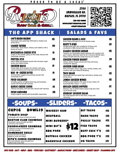 Rusty's Raw Bar & Grill - Food Menu