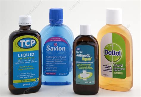 Household Antiseptics and Disinfectants - Stock Image - C015/4579 ...