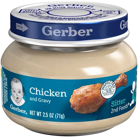 GERBER 2nd Foods Chicken & Chicken Gravy Baby Food, 2.5 oz. Jar - Walmart.com