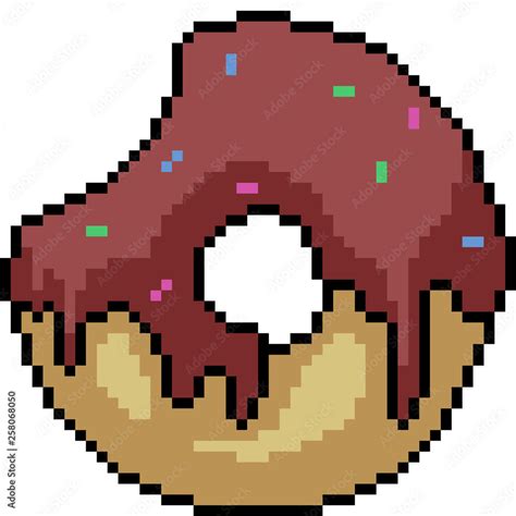 vector pixel art donut bite Stock Vector | Adobe Stock