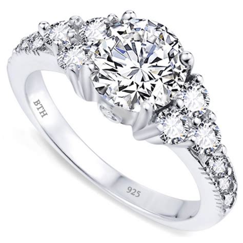 Ladies Ring - 925 Sterling Silver Ladies Wedding Engagement Band Ring