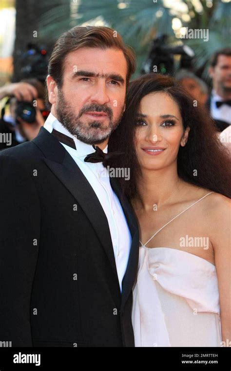 Eric Cantona and wife Rachida Brakni attends the premiere of "Looking ...