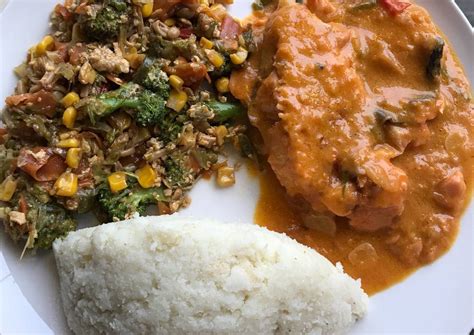 Ugali, Vegetable and Fish stew in milk Recipe by Zelma Lizzy Zuena ...