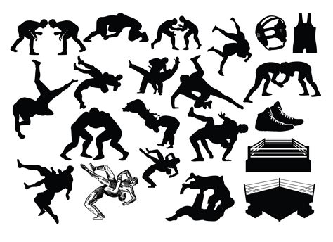 WRESTLING SILHOUETTE SVG Wrestling Silhouette Clipart | Etsy