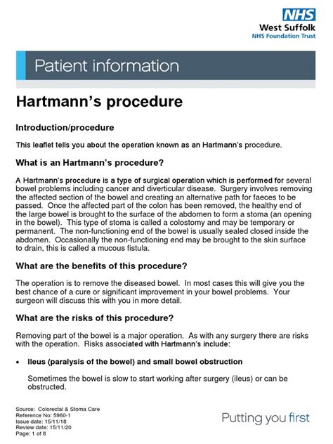 Hartmann's Procedure | PDF | Surgery | Wound