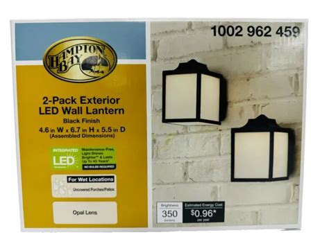 HAMPTON BAY OUTDOOR Wall Lantern Integrated LED Exterior Lights, 2-Pack $34.99 - PicClick