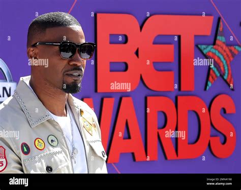 Jamie Foxx arrives at the BET Awards at the Microsoft Theater on Sunday ...