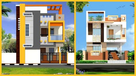 Double Floor Indian House Front Elevation Designs Photos 2020 / Double Floor Front Side House ...