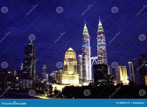 KL Skyline Night View, Kuala Lumpur, Malaysia Editorial Photography ...