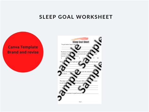 Sleep Goal Worksheet - Canva Template | Well Resourced Dietitian