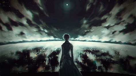 Download Take a stroll through this eerie dark anime landscape Wallpaper | Wallpapers.com