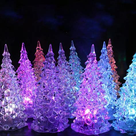 Bouanq 2/3/5PCS LED Christmas Tree Lights, Mini Acrylic Light Up ...
