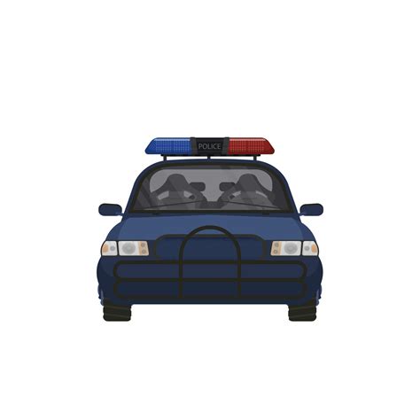 police car simple illustration, front view 16594706 Vector Art at Vecteezy