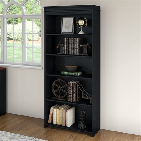 Bush Furniture Fairview 5 Shelf Bookcase in Antique Black - Walmart.com ...